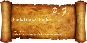 Podwinetz Fedor névjegykártya